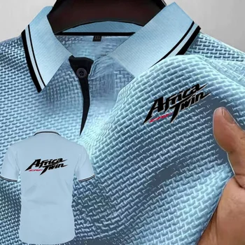 Polo Africa Twin Crf Motociclette Maglietta Top elastici in seta di ghiaccio Maglietta sportiva casual da uomo a maniche corte con risvolto morbido e confortevole