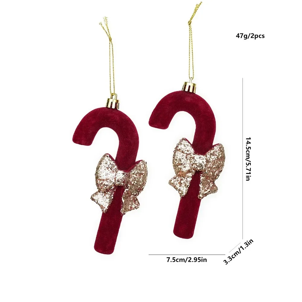 Set of 2 Red & White Santa Claus Christmas Tree Ornaments - Festive Hanging Decorations
