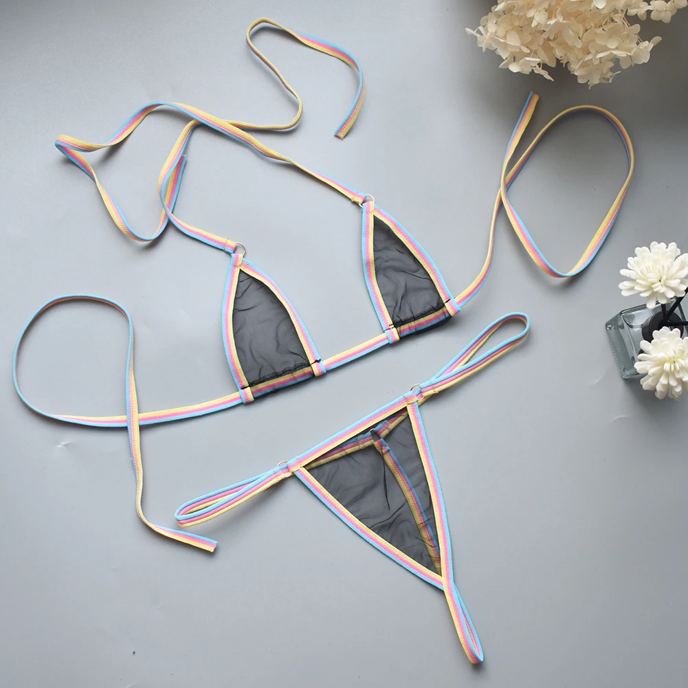Bikini Womens Thongs Home Hotel Sleep Fun Medium Strecth Polyester Sexy Solid Color Spring String Summer Thong