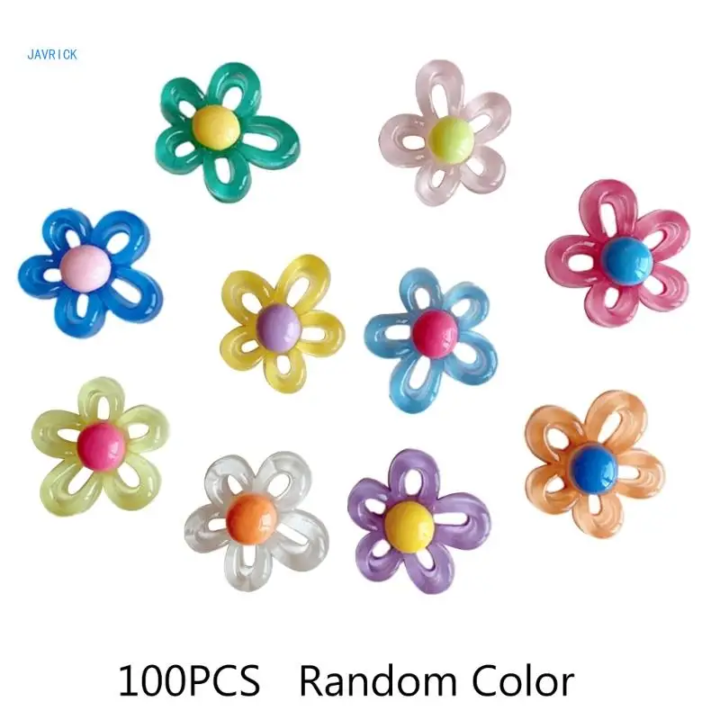 100pcs Hollow Flower Charm Jewelry Making Handmade Crafts Diy Supplies 28x30mm