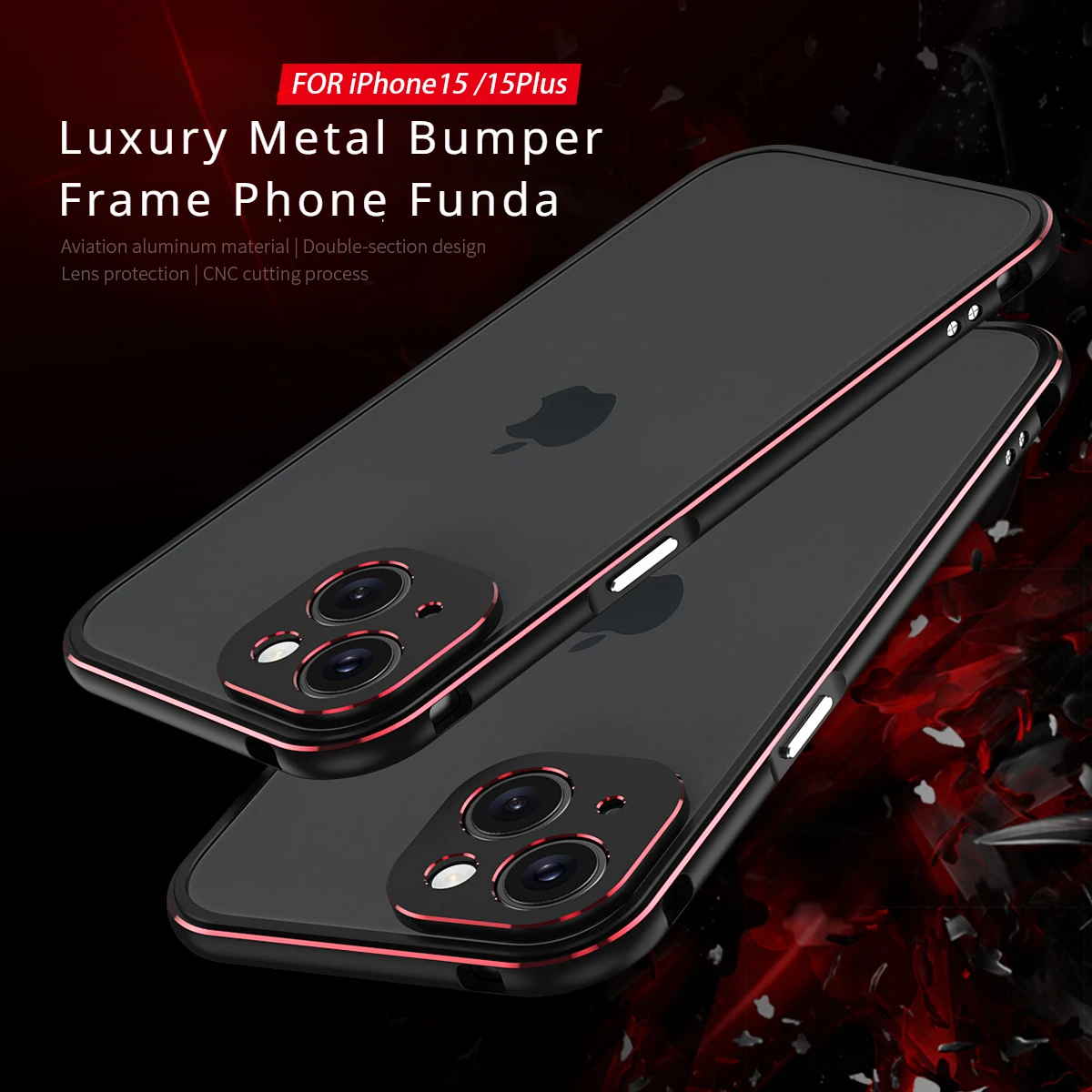 

Для iPhone 15 PLUS iPhone15 роскошный красочный чехол алюминиевый бампер металлическая рамка Крышка для iPhone15 PLUS 15 Pro Max Защита объектива