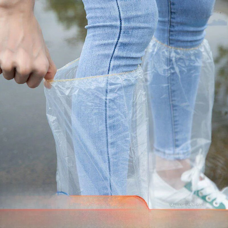 방수 일회용 신발 커버 남성용 여성용 두꺼운 플라스틱 미끄럼 방지 하이 포지션 레인 부츠 커버 내마모성 발 커버