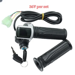 Electric Bike Twist Grip Throttle with LCD Battery Display and Power Indicator (36V)