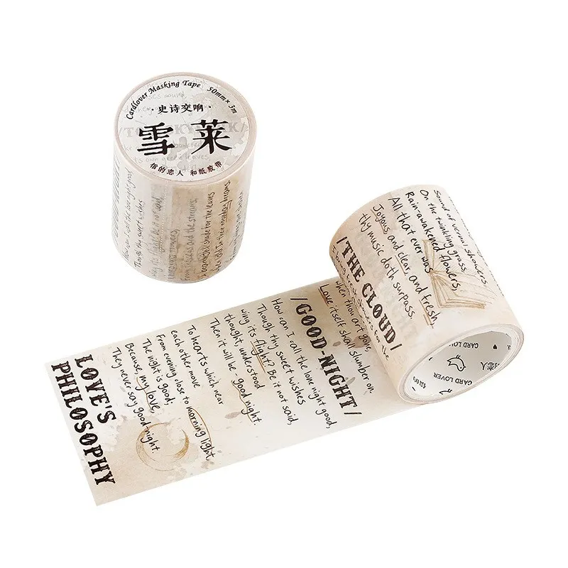 English Poetry Vintage Washi Tape Antique Decorative Tapes