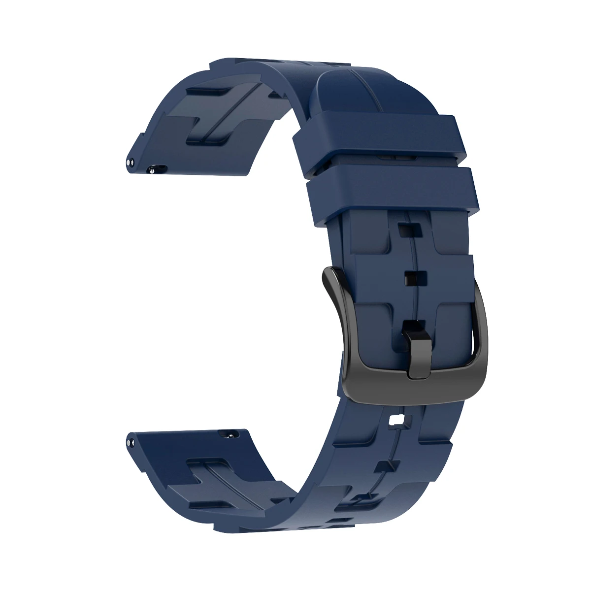 22mm Replacement Silicone Strap - Universal Wristband Bracelet in Black