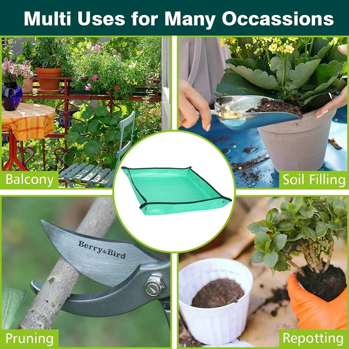 Planting Mat Gardening Mat 50-100CM PE Plant Repotting Mat Foldable Waterproof Gardening Potting Pad Flower Pots Transplanting Mats