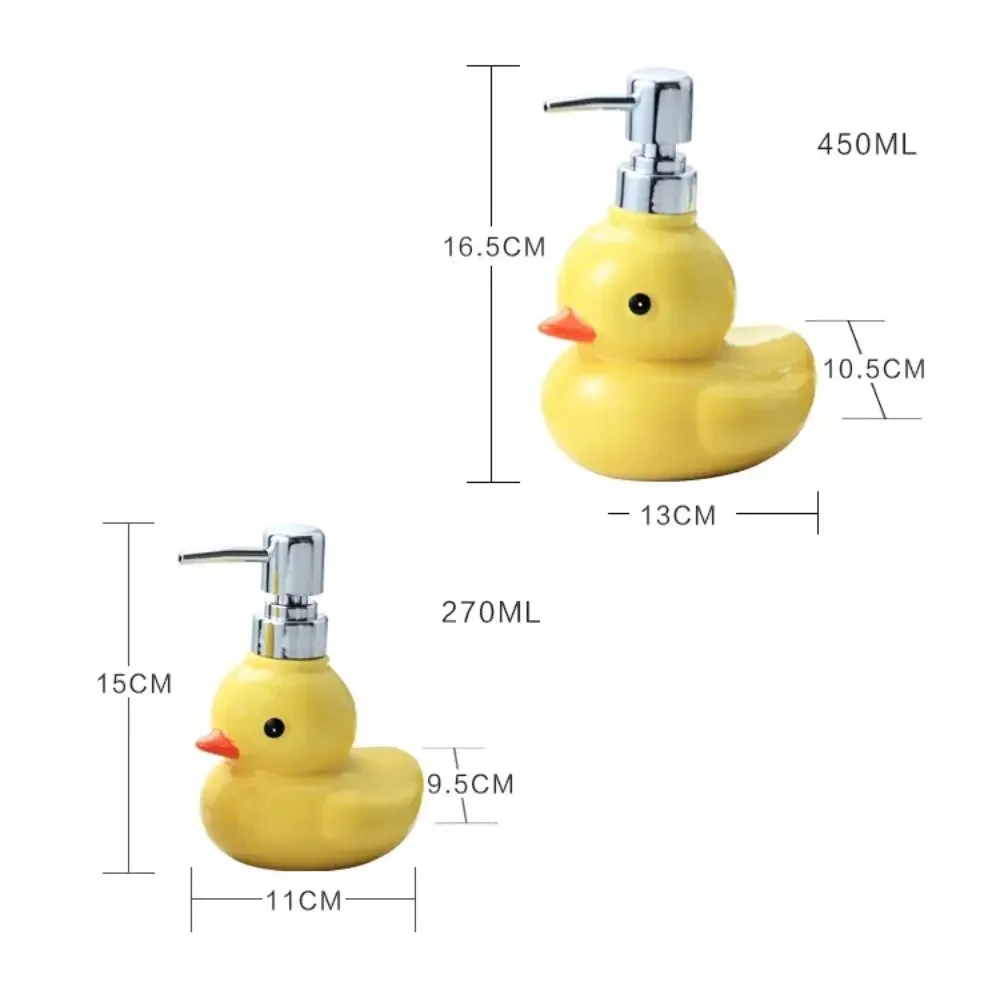 Ceramic Yellow Duck Soap Dispenser Cartoon Hand Sanitizer Bottle Shower Gel Shampoo Soap Dispenser Bathroom Shampoo Dispenser 6