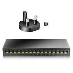 High-Performance 16-Port Gigabit Ethernet Network Switch (UK Plug)