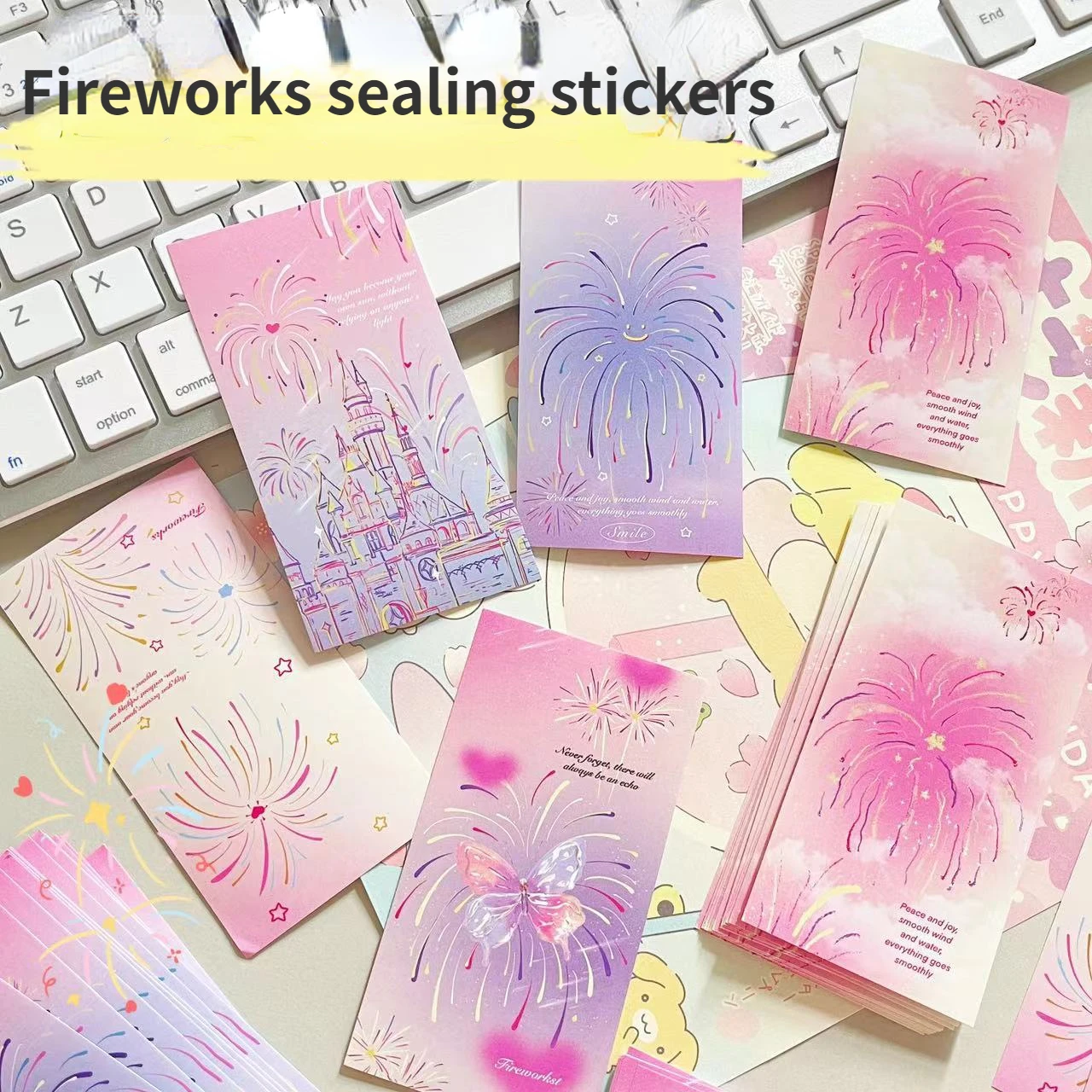 

6 стилей, 120 листов/набор, оригинальный новый продукт, фейерверки, герметичные наклейки, фэнтези, бабочки, Ins, упаковка, карта