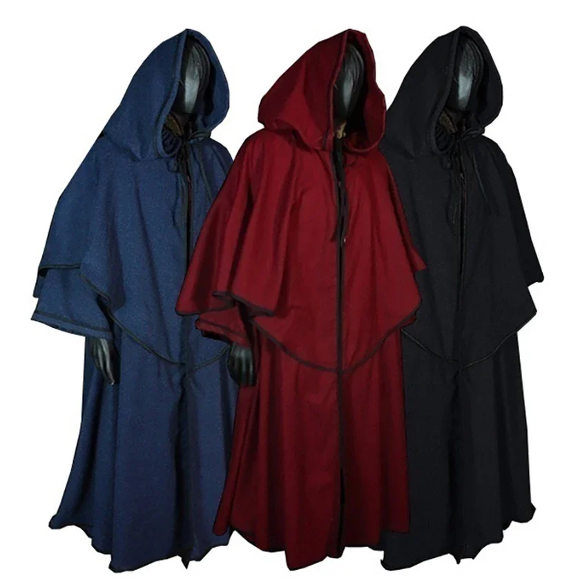 

Monks Grim Reaper Witch Wizard Cosplay Anime Halloween Costume for Women Steampunk Medieval Dress Renaissance Robe Clothes Cloak