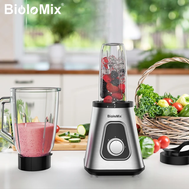 BioloMix 1300W Smoothie Blender with 1.5L Glass Jar, Personal