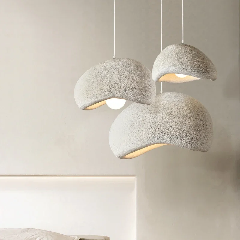 Wabi-Sabi Led Pendant Lights Japanese Bread Resin Hanging Lamp Dining Room Home Decor Coffee Loft Creative Luminaire Suspendu 2