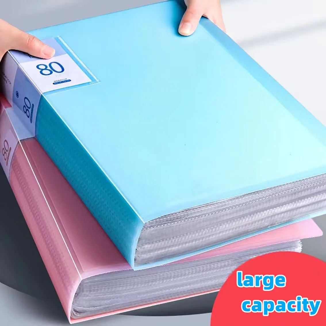 60Page A4 Storage Folder - Durable & Fashionable with Clear View Panels - Morandi Color Collection - Organized Space-Saving 3