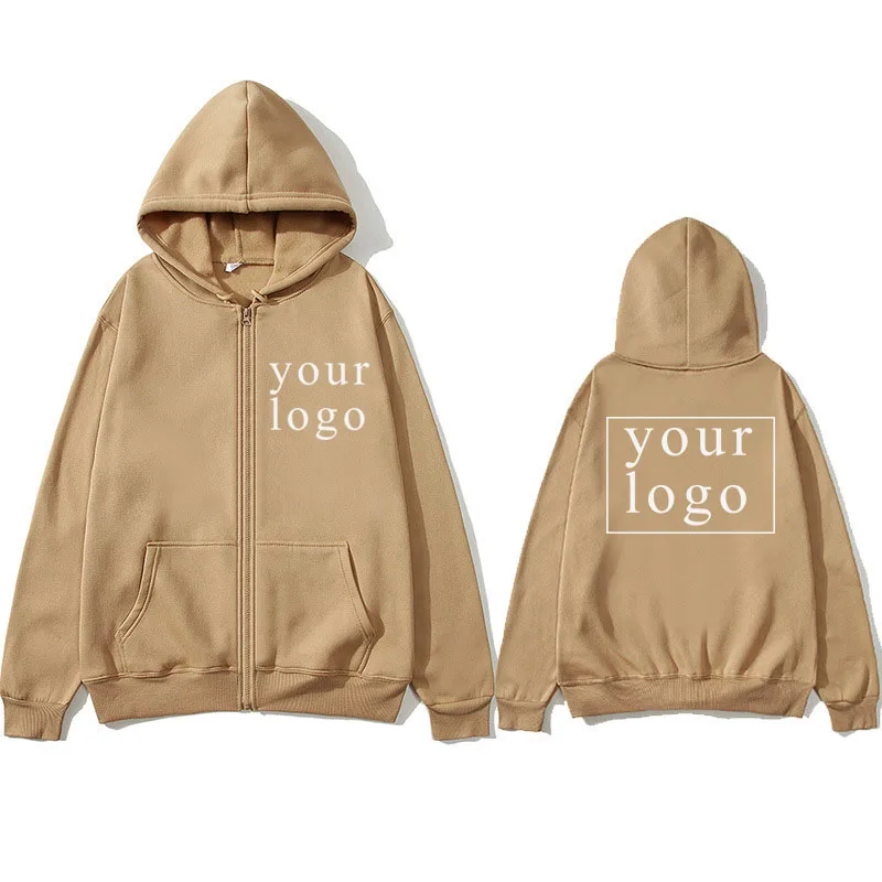 Your Own Design Brand Logo/Picture Personalized Custom Anywhere Men Women DIY Zipper cardigan hoodie  Fashion New