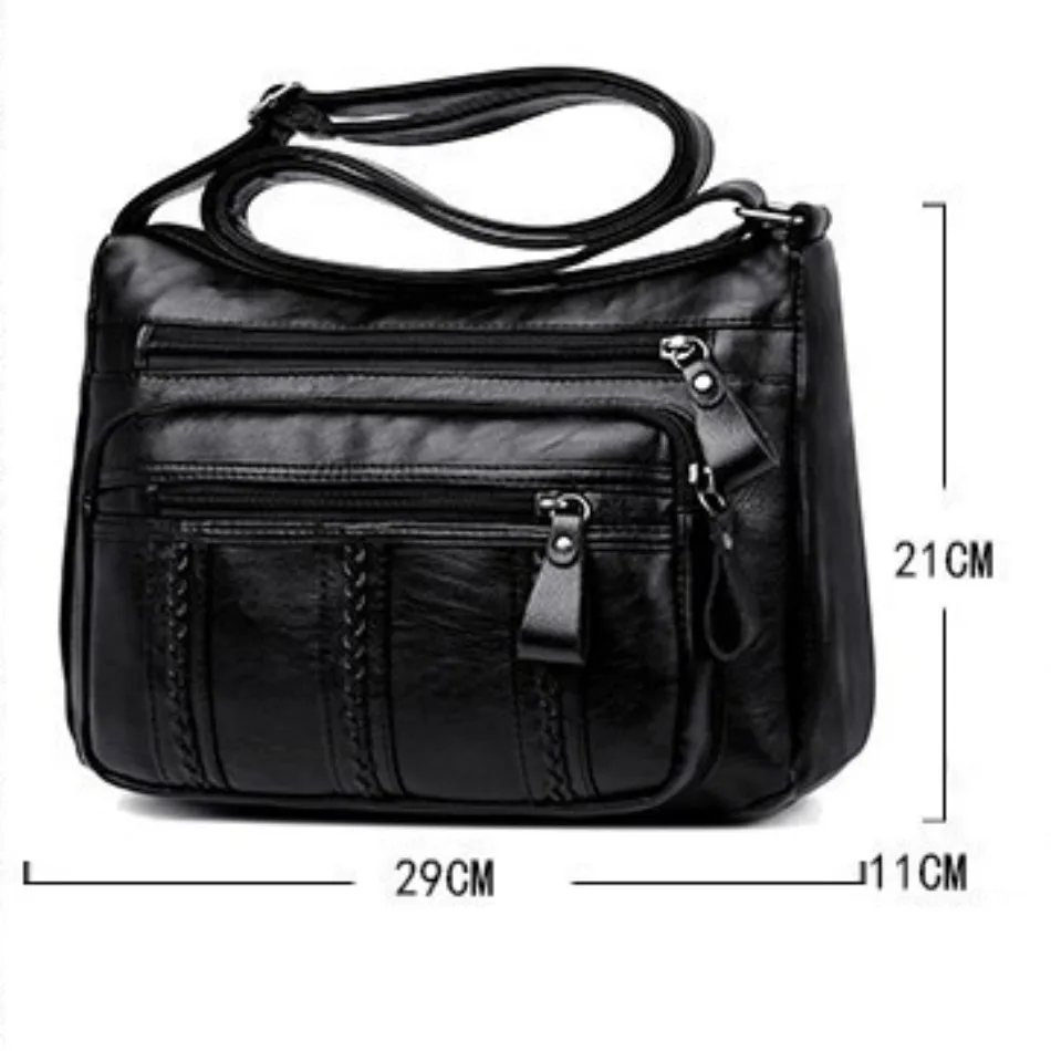 1 Pcs New Crossbody Bag Mom Bag Shoulder Bag Washed Soft Leather Women's Bag Versatile for Middle-aged and Elderly Women's Bag