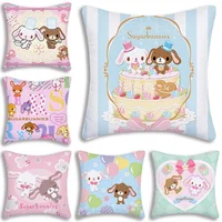 S_Sugarbunnies Anime Pillow Covers Cartoon Sofa Decorative Home Double-sided Printing Short Plush Cute Cushion Cover 1