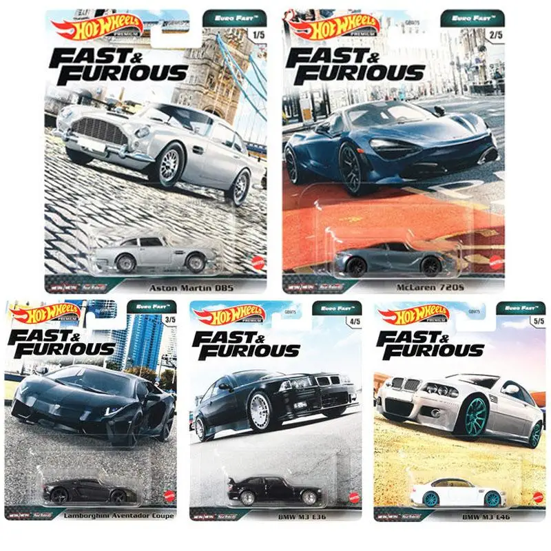 Hot Wheels Fast Furious 10 Aston Martin Db5 Mclaren 720S Bmw M3 E46 Bmw M3 E36 Lamborghini Aventador 1:64 Giocattolo Per Auto Pressofuso In Metallo