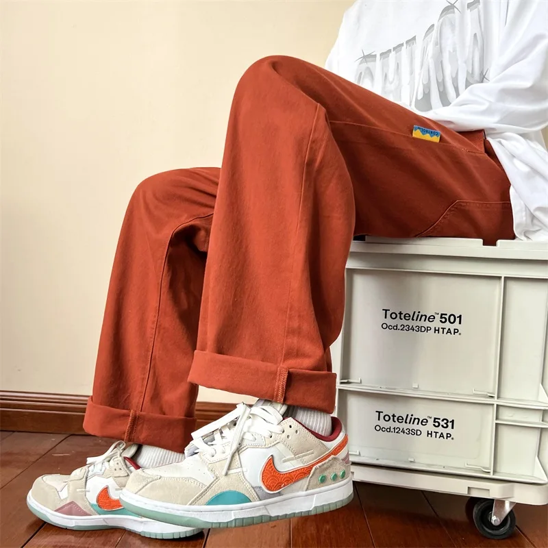 

Korean Trend Y2k Jeans Men Women's Summer Solid Color Loose Straight Slim Floor Sweeping Casual Pants Unisex Wide Leg Trousers