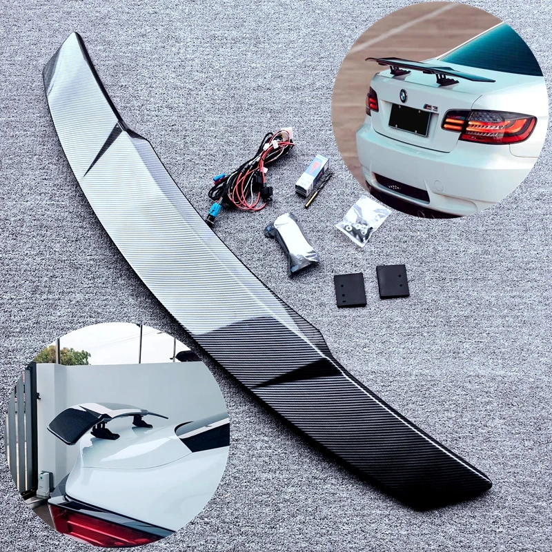 Per berlina universale ascensore elettrico spoiler intelligente luce a led ala del bagagliaio ABS nero lucido e modifica dell'auto dall'aspetto carbonio
