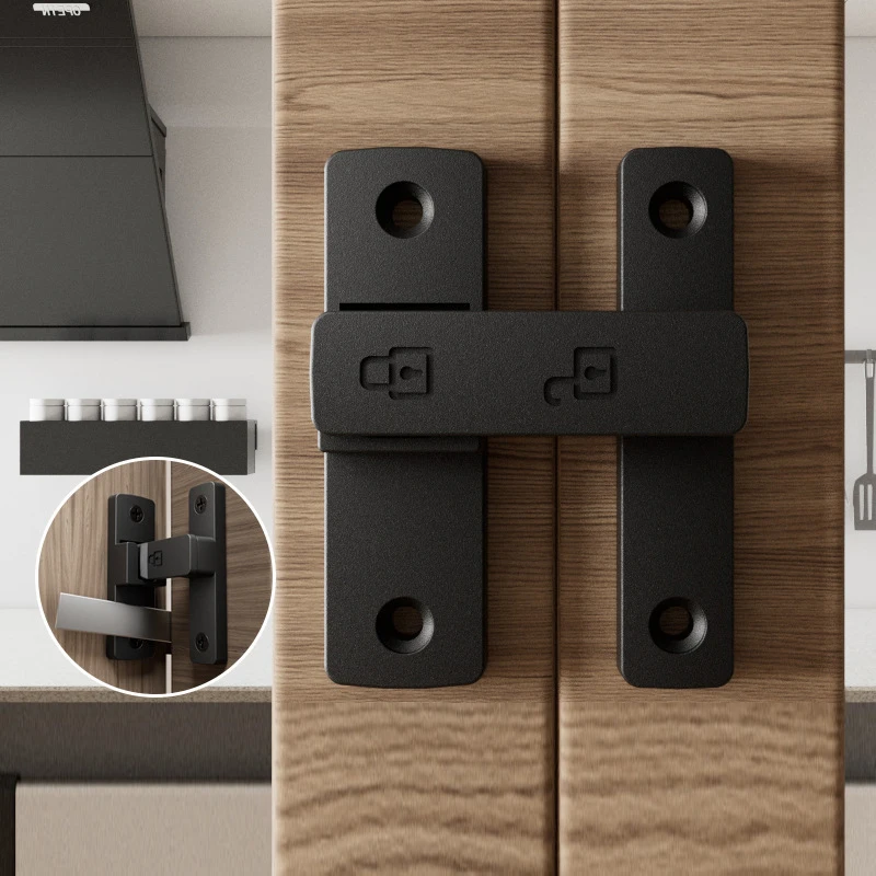 Latch Deadbolt Indoor Non-Punch Door Lock Bathroom Sliding Door Buckle Sliding Door Snap Old-fashioned Surface-mounted Room Door 2