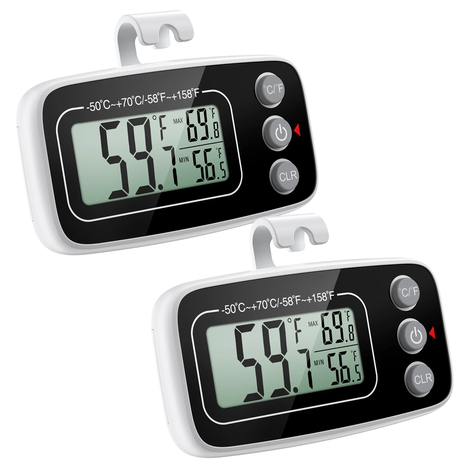 Jiadiru Termometro Frigorifero Wireless Con Allarme | 2 Sensori Esterni | Display Min/Max E Batteria Scarica | Monitoraggio Preciso