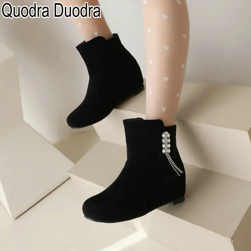 

Ankle Boots New Women Shoes Winter Round Toe Fashion Slippers Big Size Sweet Lady Autumn Casual Tassel Diamond Female Increase