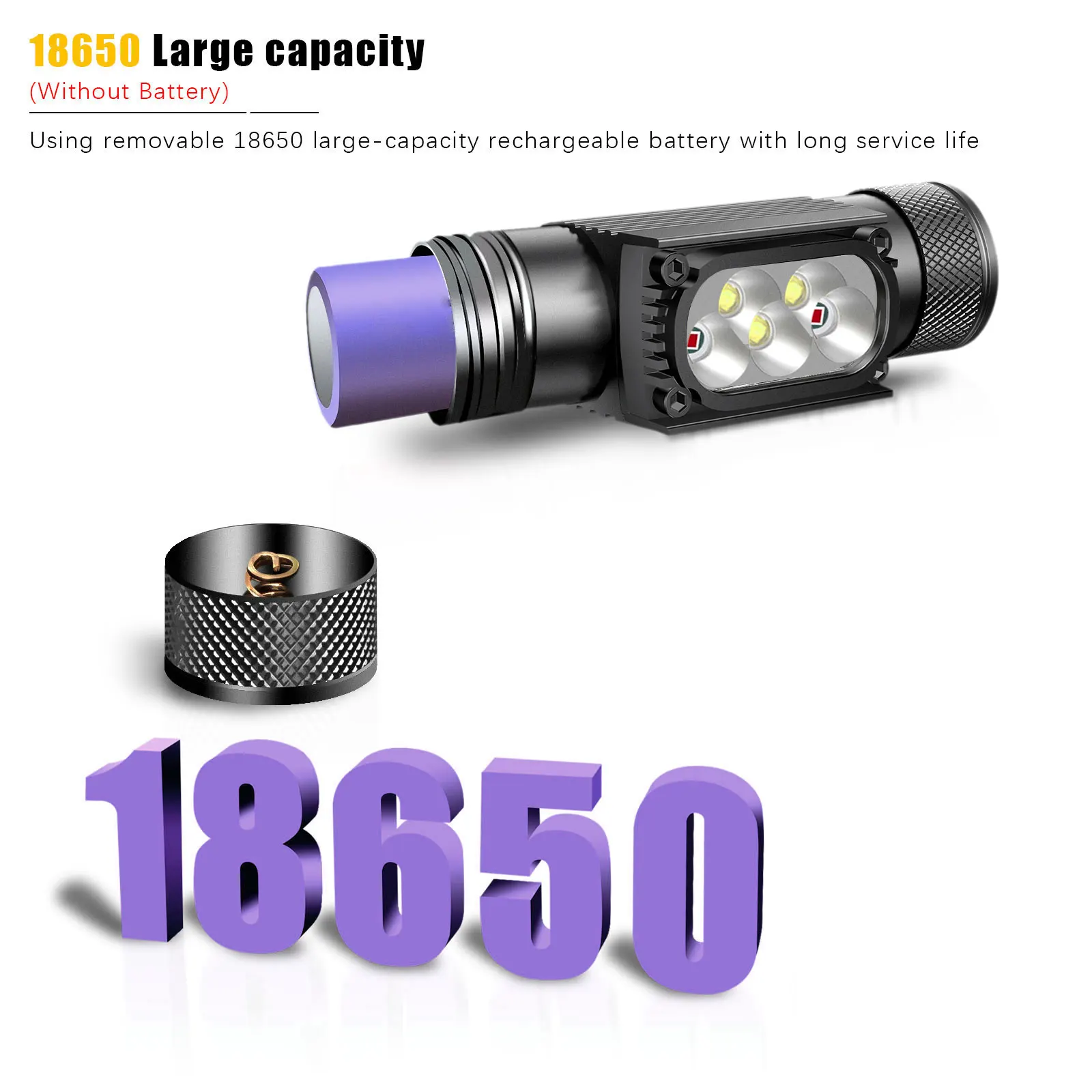 LED 미니 헤드램프 고출력 화이트 레드 메모리 헤드라이트 18650 충전식 USB 타입-C 토치 캠핑 사냥 손전등 램프