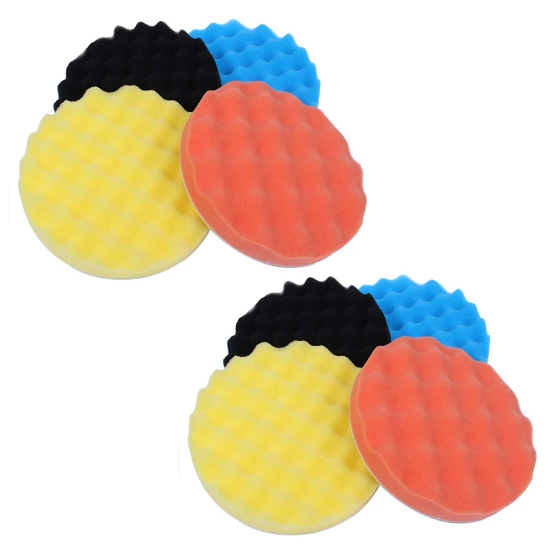 

8Pcs 7Inch/180Mm Sponge Polishing Buffer Pad Kit Tool For Car Polisher