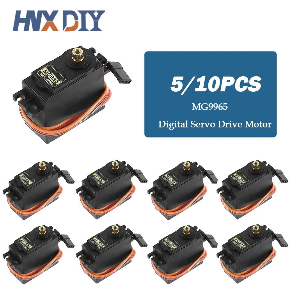 서보 디지털 MG995 MG996 MG996R 13KG 15KG, RC 자동차 로봇 헬리콥터 보트 용 금속 기어 Arduino Diy 키트용, 5/10 개