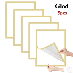 Set of 10 Elegant Magnetic Photo Frames - Rectangular Gold, Silver & Black Adhesive Display Frames - 21x30cm (5PCS  Gold)