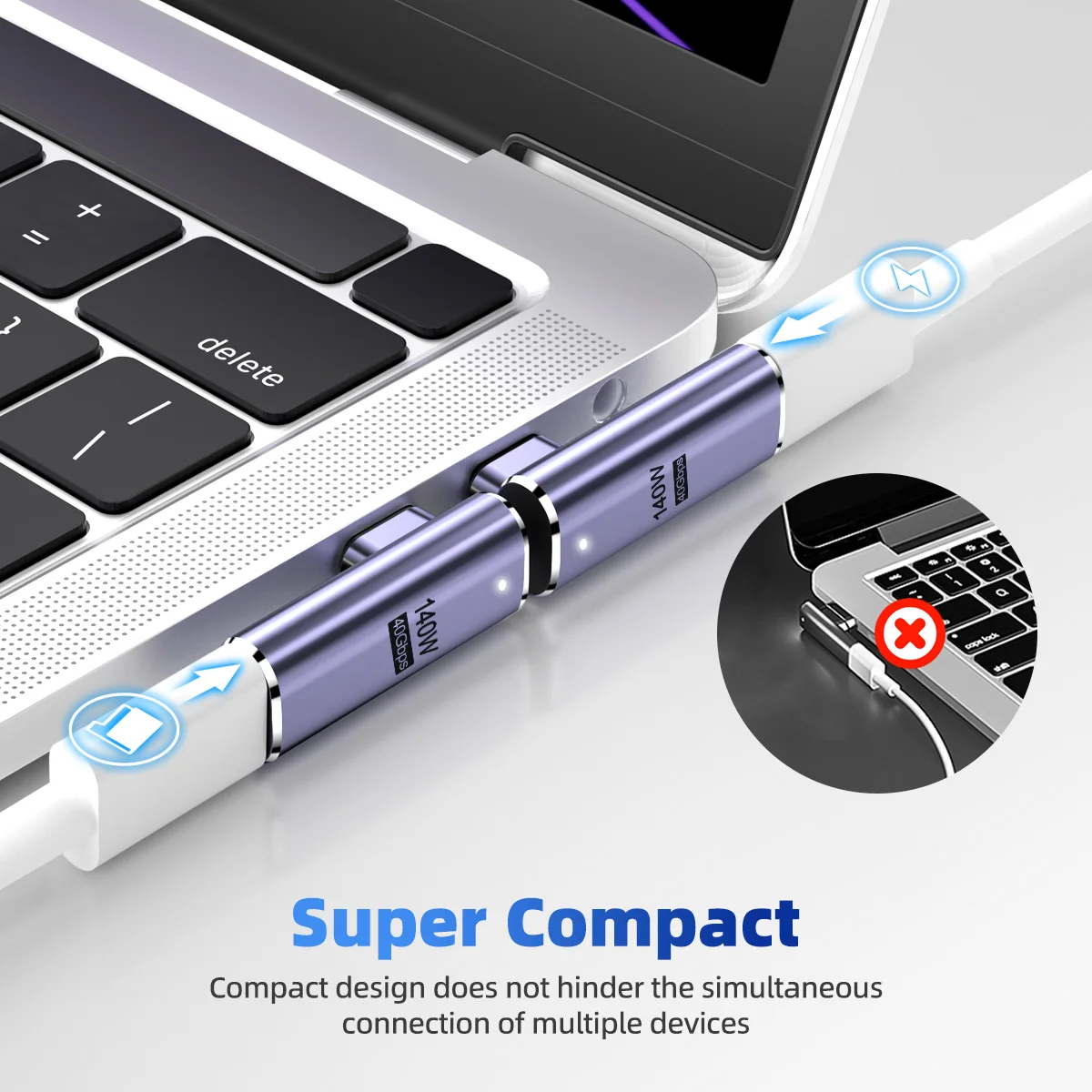 USB Adapter USB Adapter Cable USB Cable Adapter Conversion Cable Adapter 24Pins USB4.0 Magnetic Adapter Type C OTG 140W For Macbook Pro Xiaomi Samsung 40Gbps 8K@60Hz USB C Fast Charge Magnet Converter
