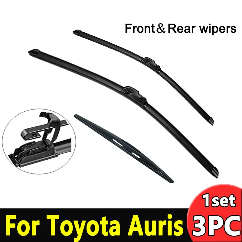 Wiper Front & Rear Wiper Blades Set For Toyota Auris MK1 2006 2012