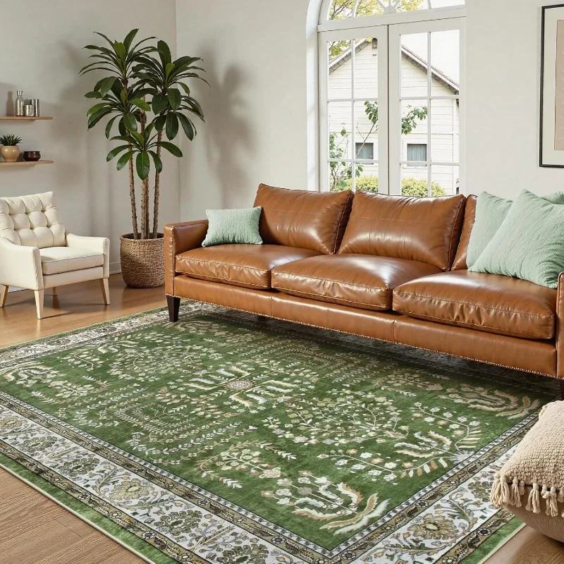 Retro Living Room Carpet Large Area Light Luxury Bedroom Rug Machine Washable Non-slip Sofa Coffee Table Floor Mats Alfombra 러그