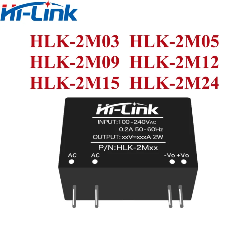 10pcs/lot Hi-Link 2M03 HLK-2M05 2M12 2M24 Original Converter 220v to 5v 0.4A 2W Compact Isolated Switching Power Supply Module power supply switching power supply
