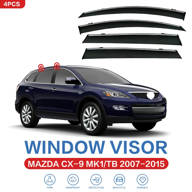 Door Visor For MAZDA CX-9 CX9 TB 2007-2015 CAR Window Visor Vent Wind Deflectors Visors Rain Guard Shades