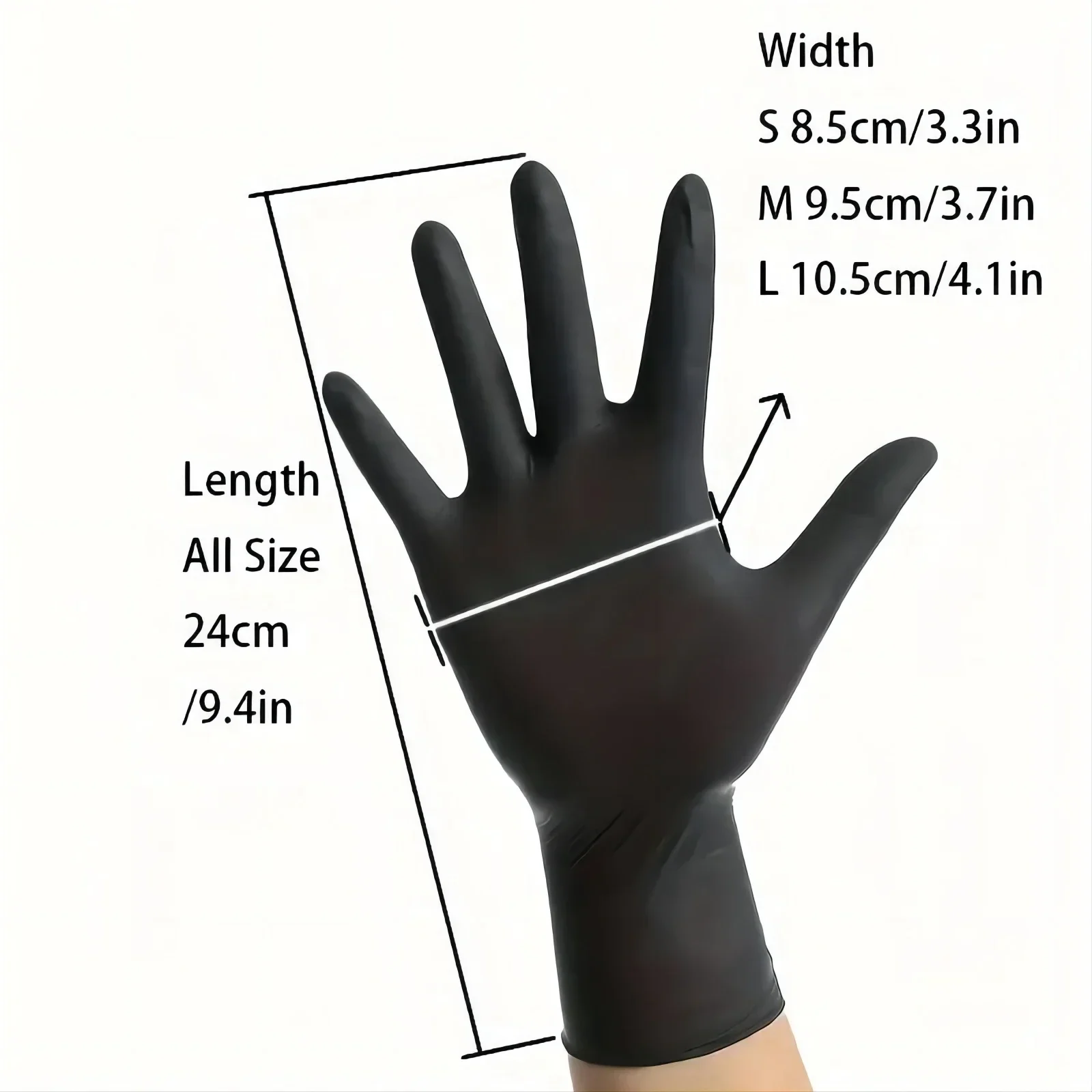 100pcs Multifunctional Disposable PVC Black Nitrile Gloves Safety Glove, Perfect For Car Repair, Food Prep, Hair Dyeing & More