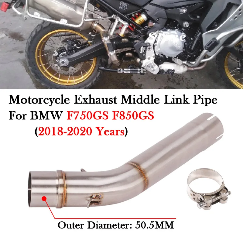 

Slip On For BMW F750GS F850GS F750 F850 GS 2018 2019 2020 Motorcycle Exhaust Modify 51MM Muffler Escape Moto Middle Link Pipe