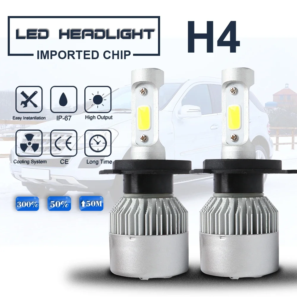 

S2 2 Sides 3 side 16000LM 6000K HB3 HB4 9005 9006 H3 H1 H8 H7 H4 H11 H9 9012 Bulb Canbus Led Car Headlight CSP CHIP 36W