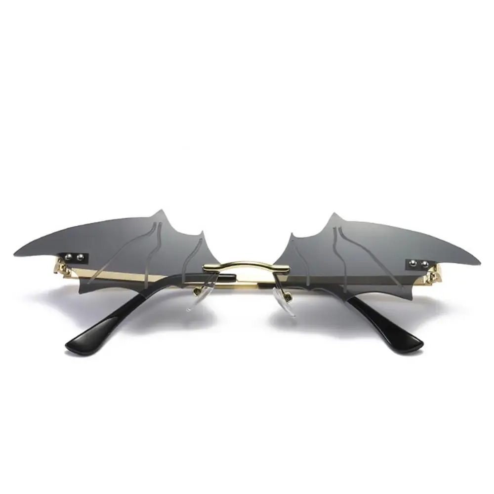 Summer Fashion Sunglasses Bat Shape Sun Protection Adults Sun Glasses Fishing Sunglasses Rimless Bat Shape Glasses Cool_voghion.com