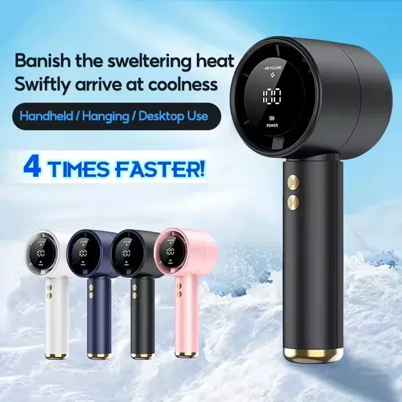 Portable Rechargeable Handheld Fan with LED Display