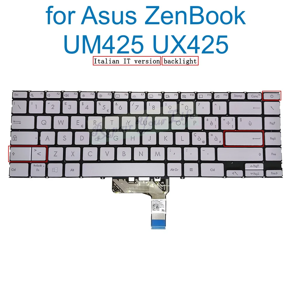Teclado de Retroiluminação Italiano Francês Árabe Teclado de ti Bel Azerty Asus Zenbook Um425 Ux425 Ux425uaz Ux425u Ux425ua Um425u U4700 pc