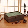 Begonia Flower Glass Desktop Storage Solid Wood Box Household Rectangular Covered Jewelry Certificate Necklace Storage Box 2