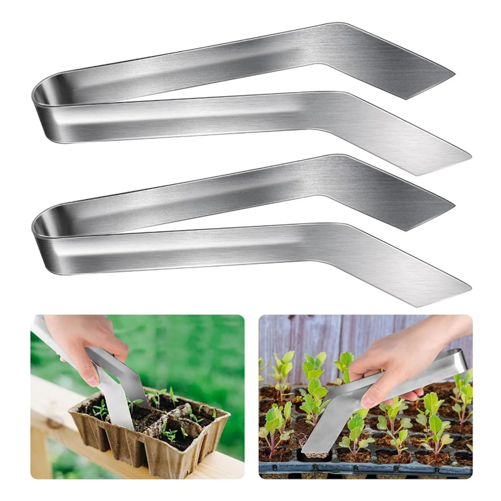 Garden Seedling Transplant Tongs Stainless Steel Seedling Transplant Tongs Multi-Purpose Wear Resistant Clip For Gardening