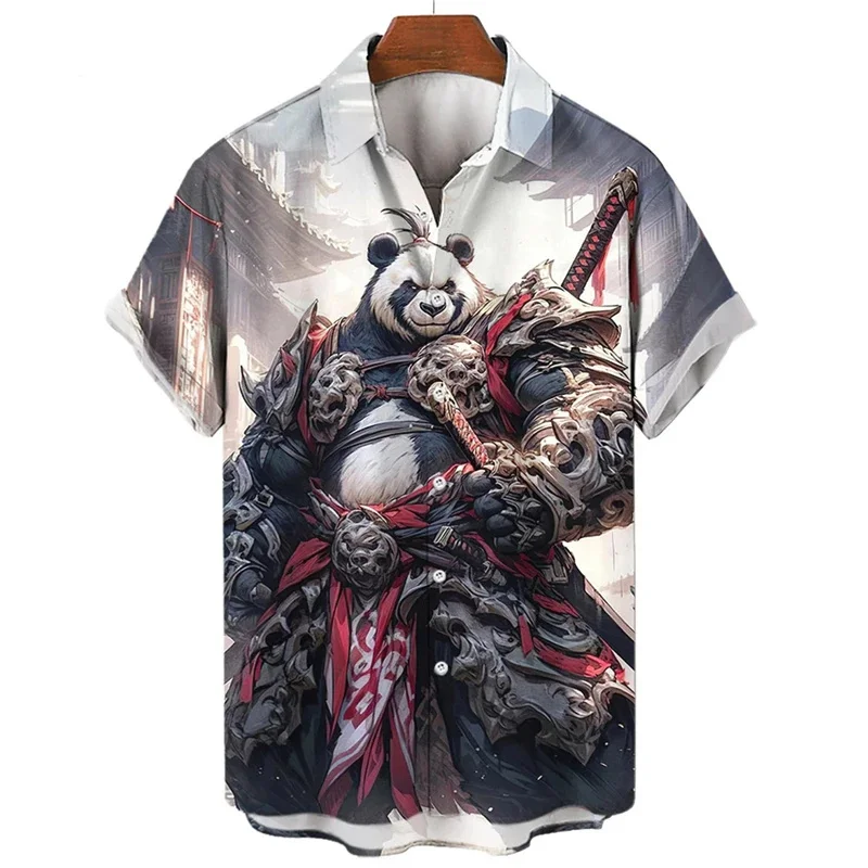 thumbnail image 1 of Nuevas camisas de animales para hombres, ropa con estampado 3D de panda y orco, camisas y blusas casuales de moda para hombres, ropa de hombre de alta calidad, 1 of 5