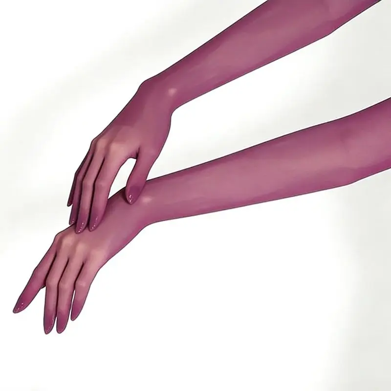 Solide Nylon-Ultradünne Nahtlose Sexy Hochelastische Enge Strumpfhandschuhe Lange Sonnenschutz-Handschuhe für Frauen Tanz Party Nachtclub Cosplay – Detail 9
