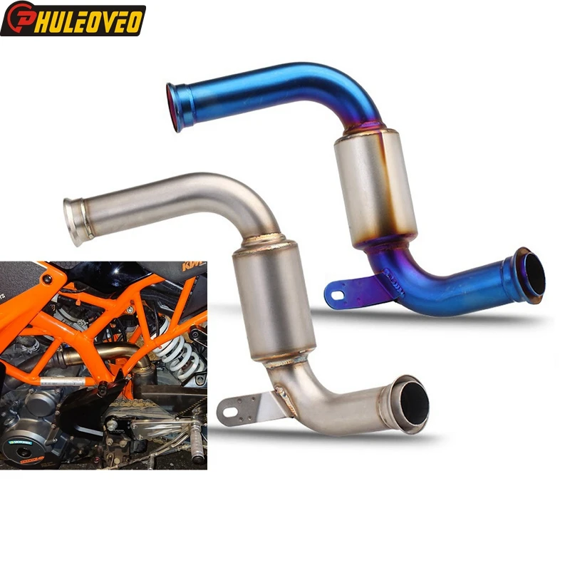 Per Ktm Duke 125 250 390 Per Ktm Rc 125 390 Per Husqvarna Svartpilen Vitpilen 401 18-19 Silenziatore Di Scarico Moto Tubo Di Collegamento Centrale