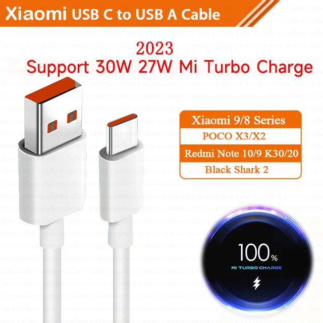 Xiaomi Charging Combo 120W Chargeur rapide USB-A + Câble de données USB-C  Blanc MDY