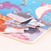 New 30 Pieces Wooden Puzzles Cartoon Animal Traffic Tangram Wood 3d Puzzle Montessori Educational Toys for Children Gifts 5