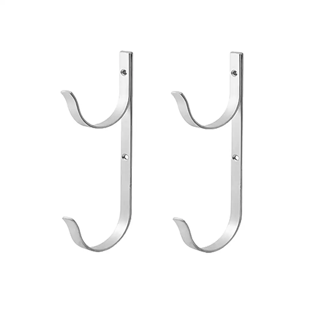 

2 Pcs Metal Pool Pole Hook Hanger Rod Drying Hanging Clamp Leaf Rakes Skimmer Storage Tools for Outdoor Gardening