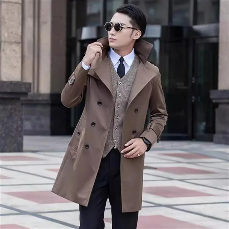 Men's Slim Sexy Long Trench Coat